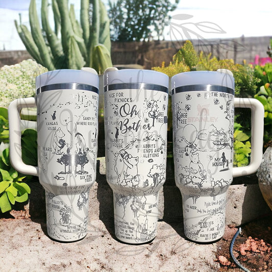 Winnie the Pooh 100 Acre Wood Map Laser Engraved Tumbler image 0