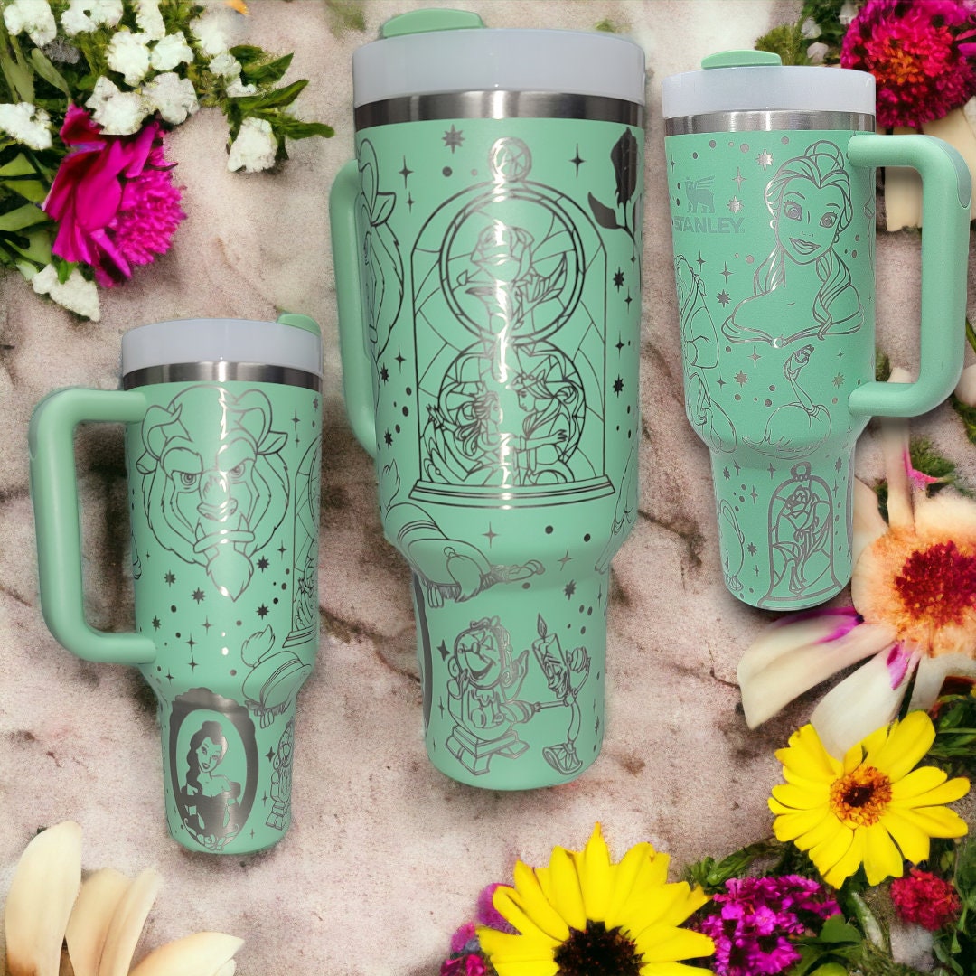 Beauty and the Beast Laser Engraved Tumbler 40oz/30oz, Personalized Mug Custom Made Cup
