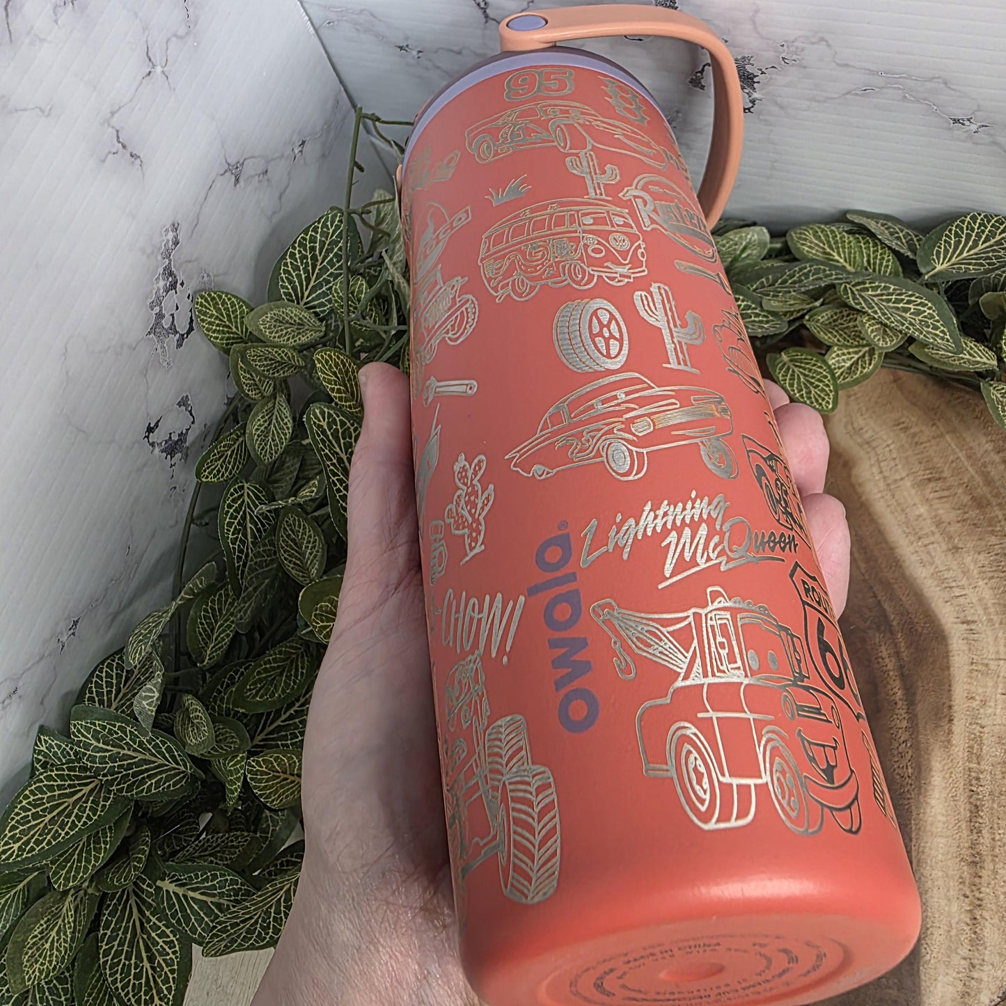 Cars Characters Laser Engraved Owala Tumbler, Tow-Mater, Lightening McQueen Custom Made Cup