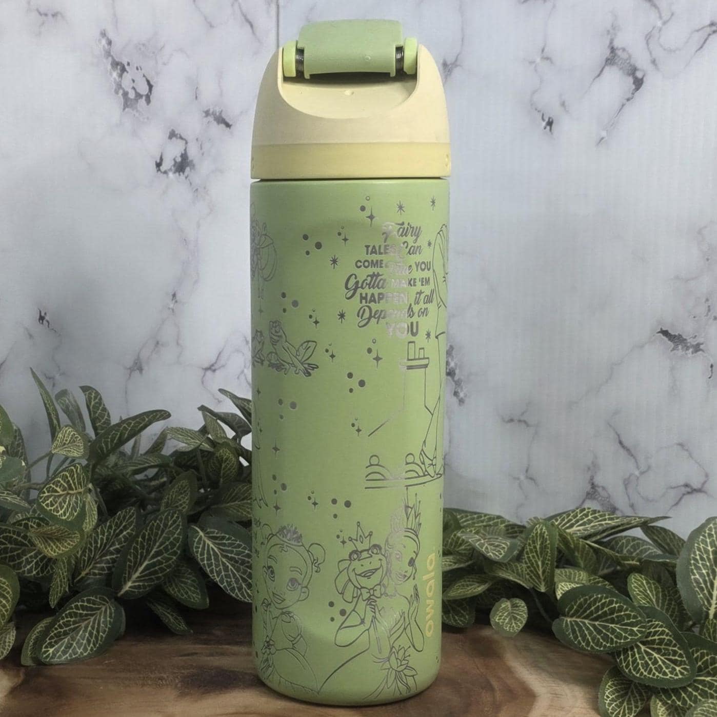 Princess & The Frog Laser Engraved Owala Tumbler Personalized Stainless Steel Water Bottle