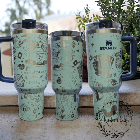 Alice in Wonderland Laser Engraved Tumbler image 0