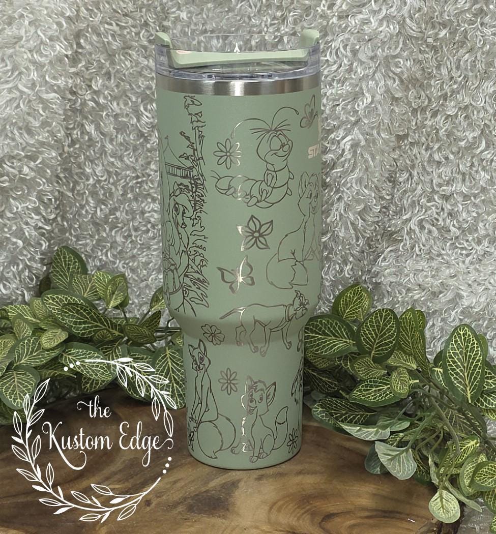 Fox and Hound Engraved Tumbler: Dog & Fox Friendship, Personalized Stainless Steel Cup