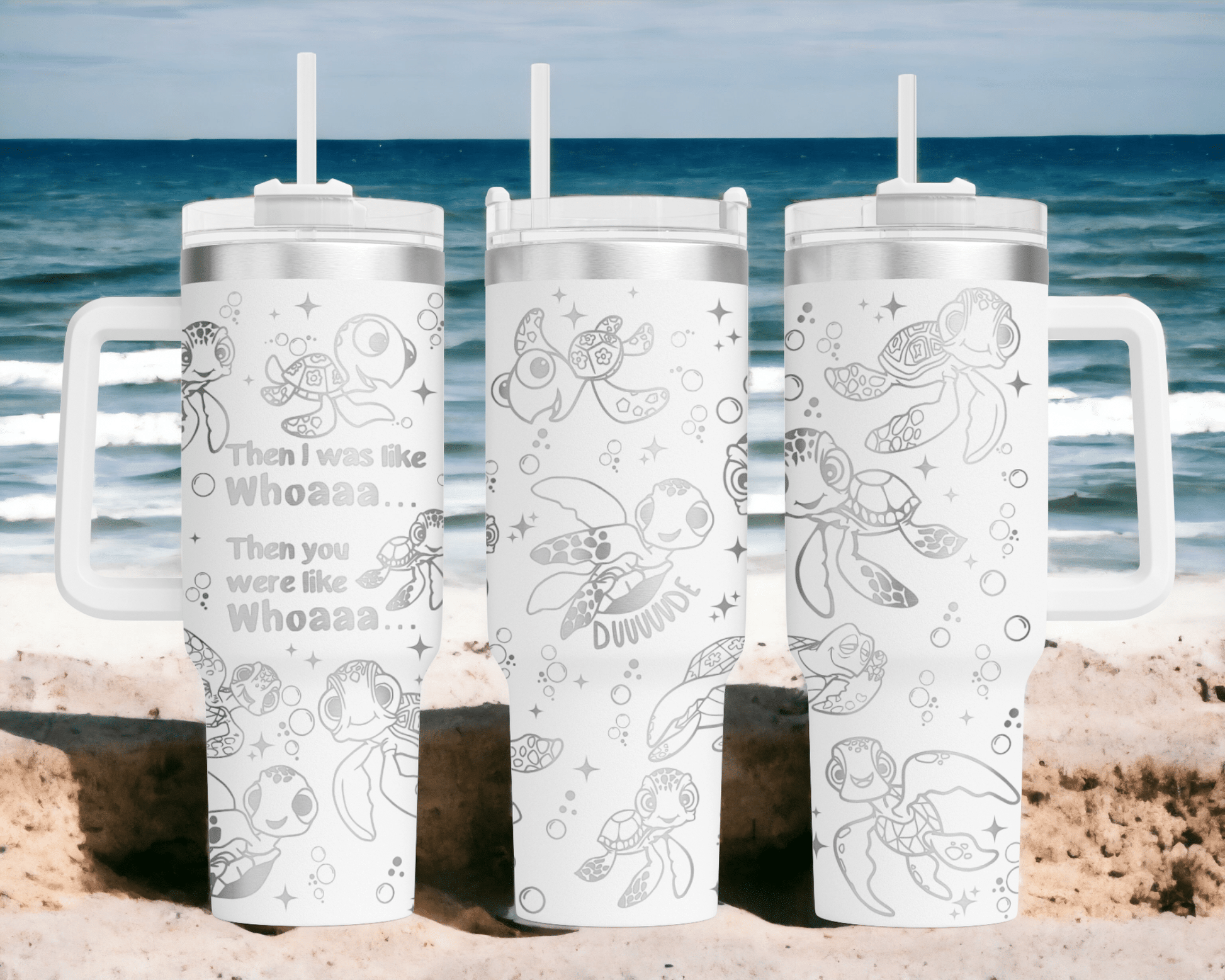 Finding Nemo Squirt the Turtle Laser Engraved Custom Tumbler image 1