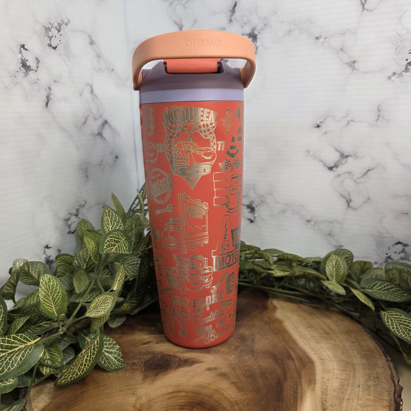 Cars Characters Laser Engraved Owala Tumbler, Tow-Mater, Lightening McQueen Custom Made Cup