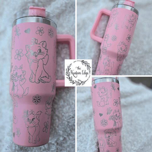 Marie "The Aristocats" Laser Engraved Stainless Steel Tumbler image 0