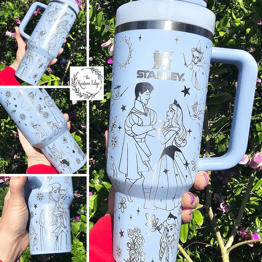 Sleeping Beauty Laser Engraved Stainless Steel Tumbler image 0