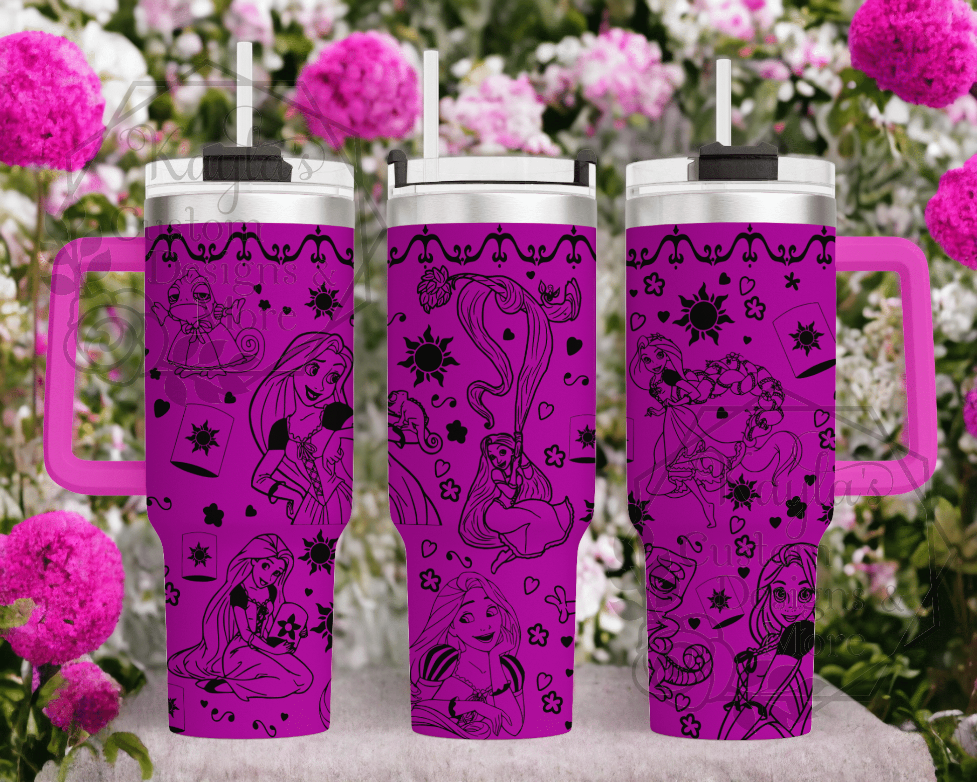 Princess Rapunzel Laser Engraved Custom Tumbler image 0