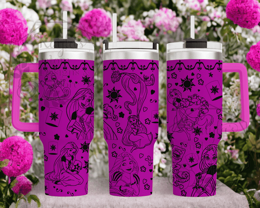 Princess Rapunzel Laser Engraved Custom Tumbler image 0