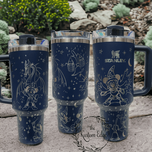 Sorcerer Mickey Laser Engraved Custom Tumbler image 0