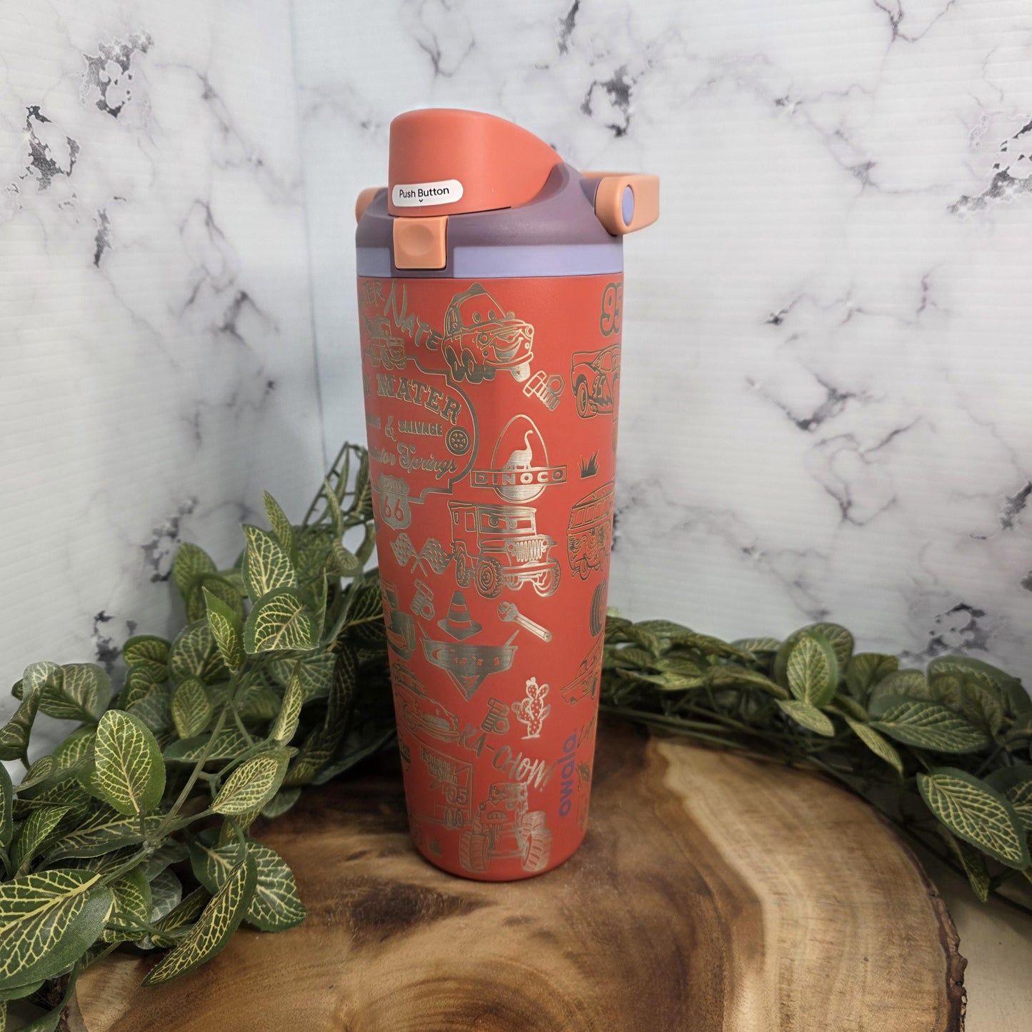Cars Characters Laser Engraved Owala Tumbler, Tow-Mater, Lightening McQueen Custom Made Cup