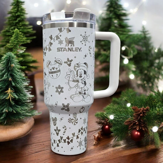 Disney Christmas Laser Engraved Stainless Steel Tumbler image 0