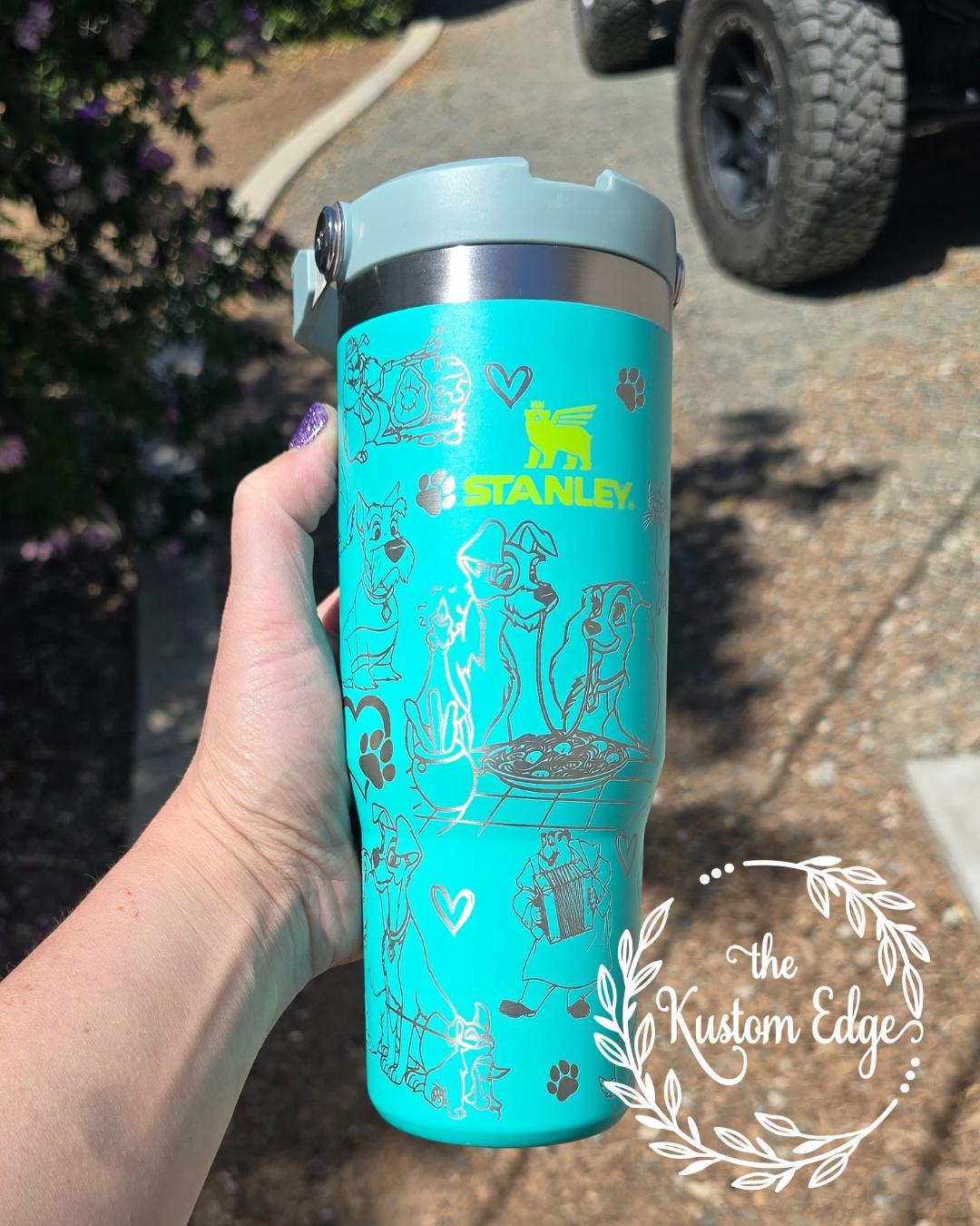 Lady and the Tramp Laser Engraved Tumbler, Personalized Cup Custom Dog Lover Tumbler Gift