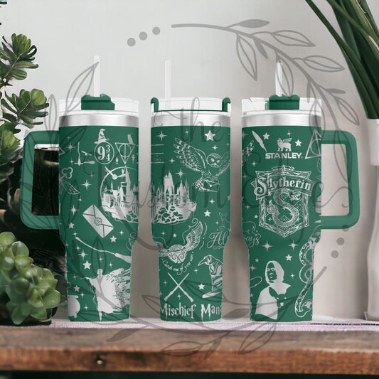 Slytherin House Harry Potter Stainless Steel Tumbler image 0