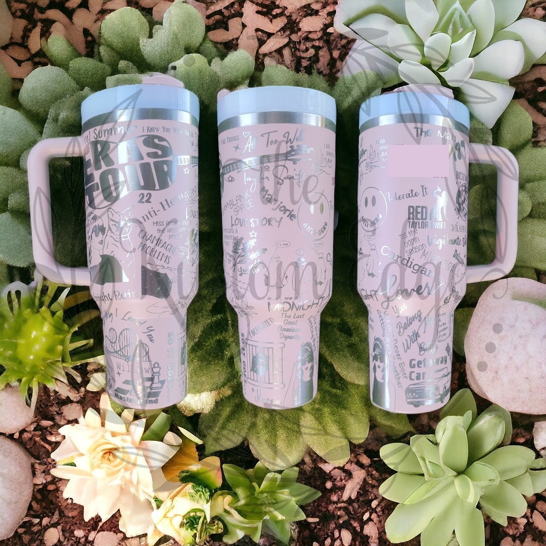 Taylor Swift Eras Tour Laser Engraved Stainless Steel Tumbler image 1