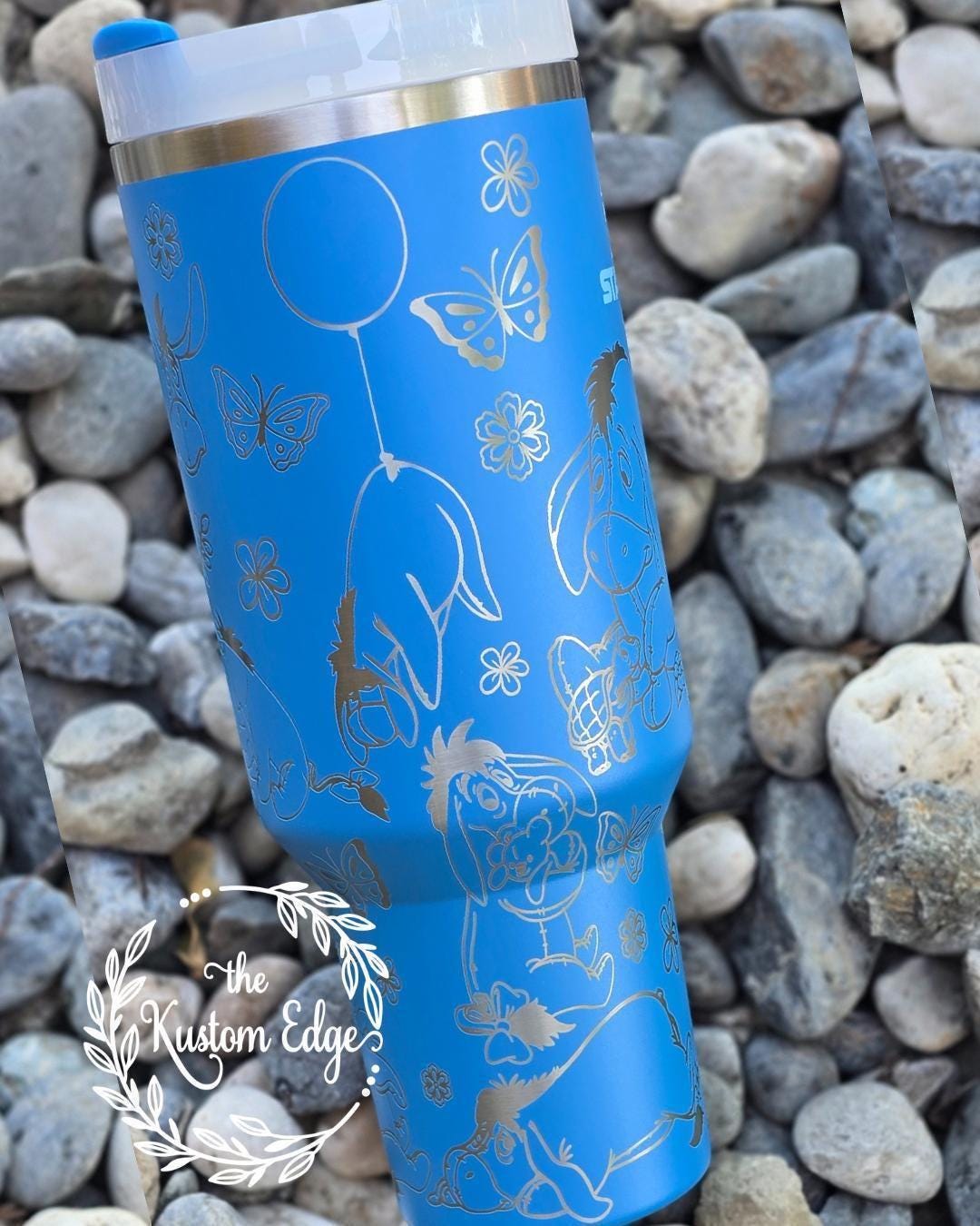 Eeyore Donkey Engraved Tumbler, 40oz, 30oz Stainless Steel Cup, Personalized Custom Cup, Pooh & Friends