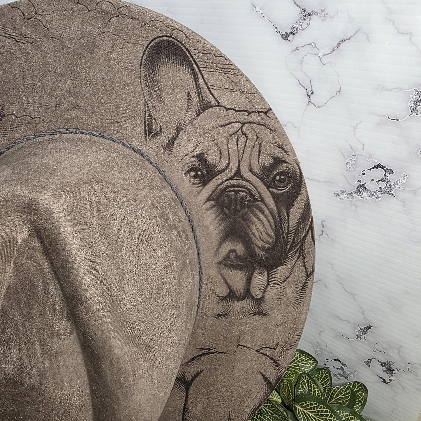 Frenchie Wide Brim Hat, French Bulldog Lover Gift, Dog Mom, Boho Pet Portrait