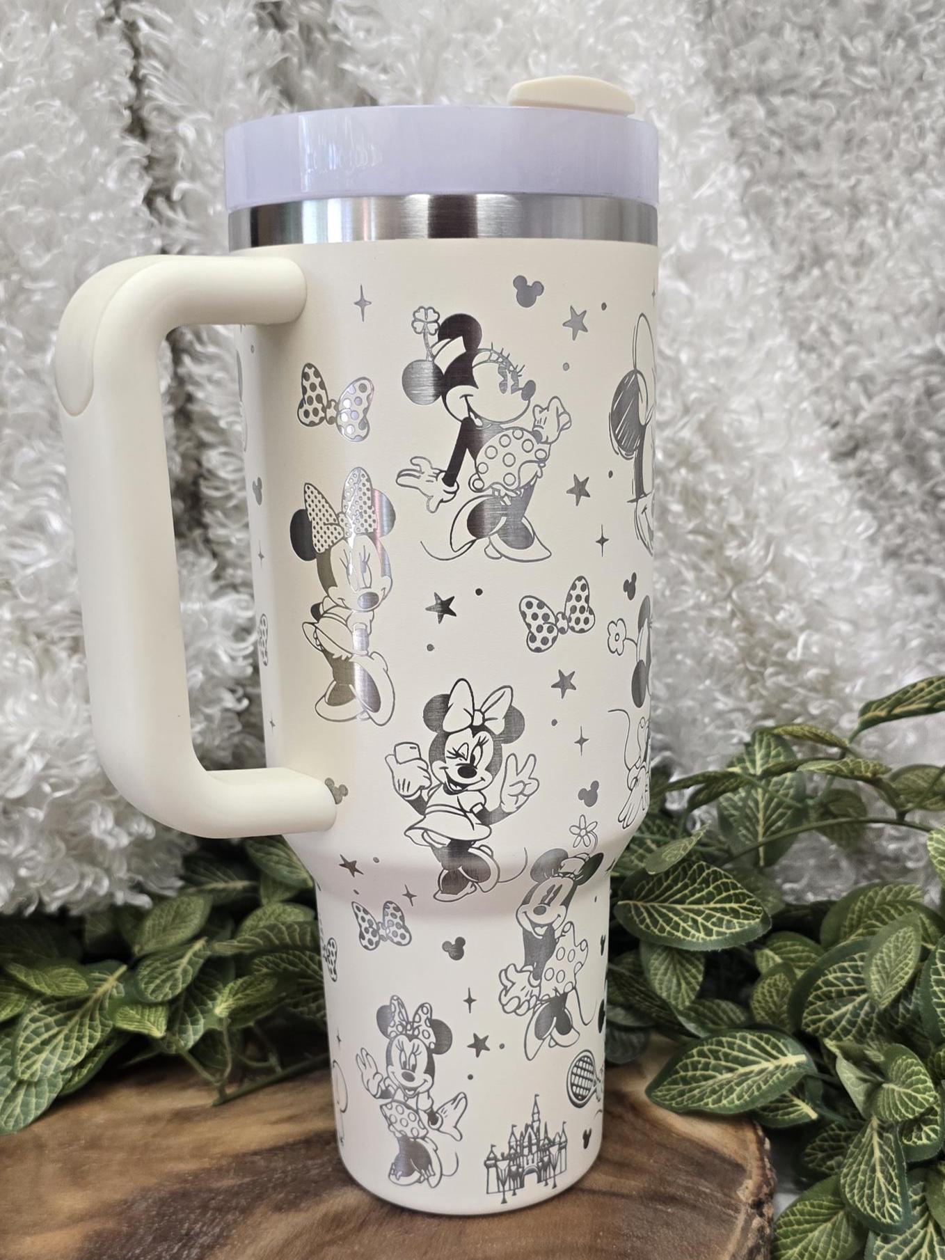 Vintage Minnie Laser Engraved Tumbler: 30oz/40oz Stainless Steel Personalized Cup