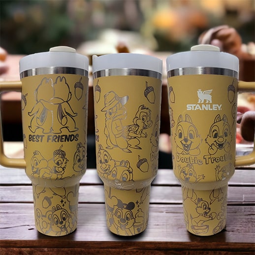Chip and Dale Laser Engraved Tumbler image 0
