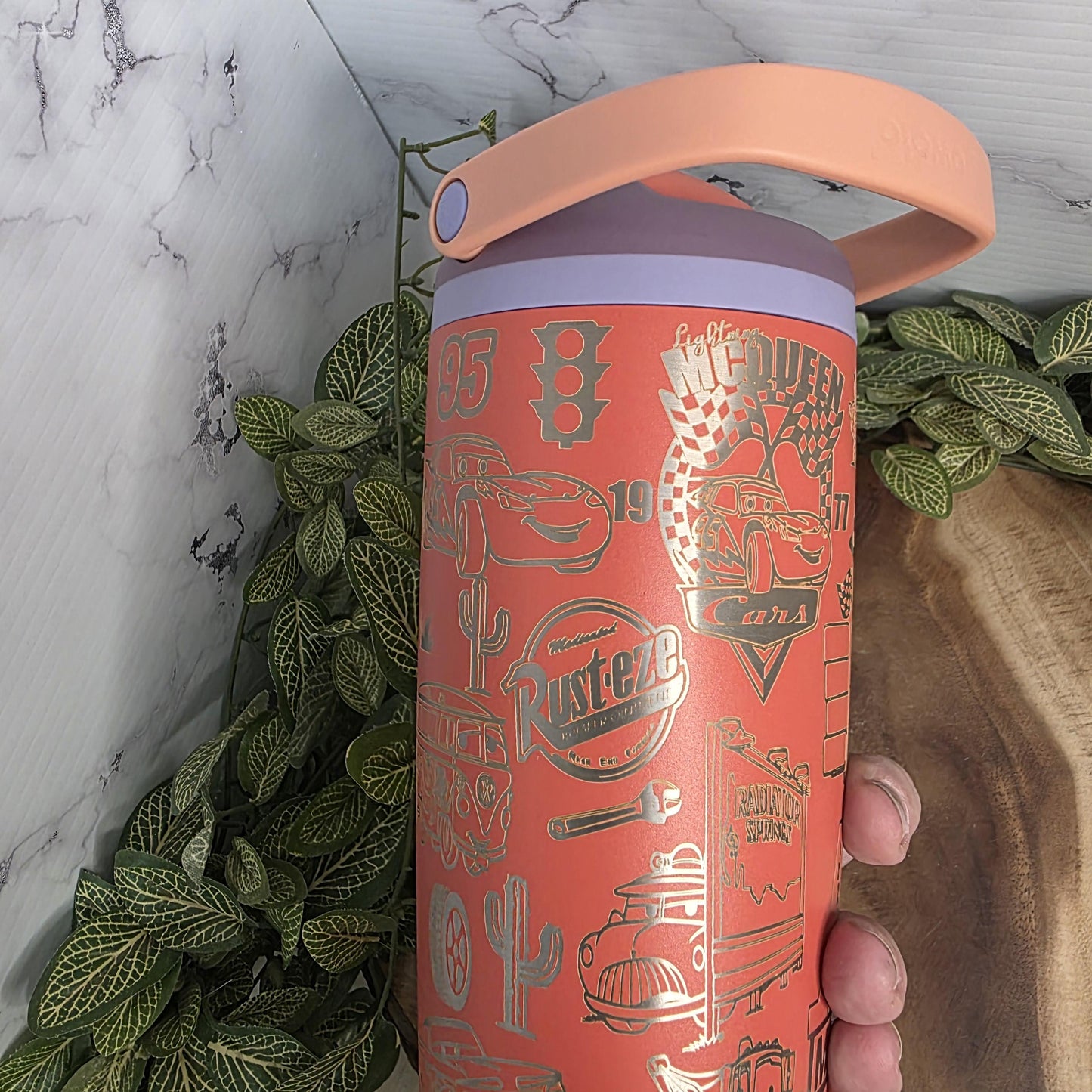 Cars Characters Laser Engraved Owala Tumbler, Tow-Mater, Lightening McQueen Custom Made Cup