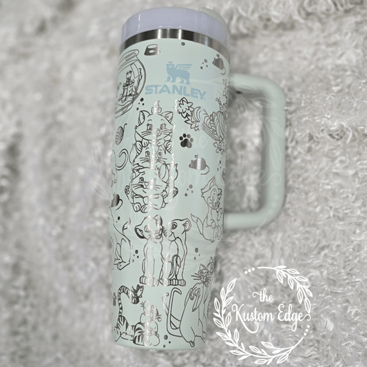 Disney Cat Lover Laser Engraved Stainless Steel Tumbler image 0