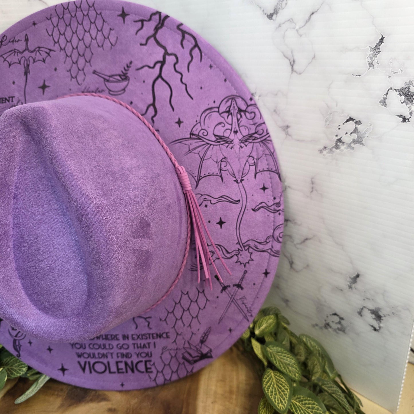 Fourth Wing Wide Brim Hat, Dragon Rider Hat, Romantasy Reader Bookish Gift Fedora
