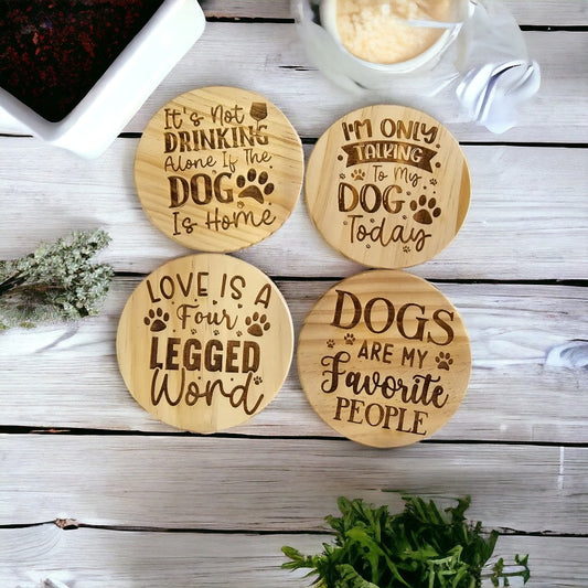 Dog Lover Wooden Coaster Set image 0