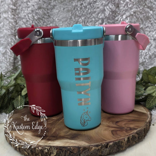 Personalized Kids Tumbler – 20oz / 30oz – Custom Name & Cute Character image 0