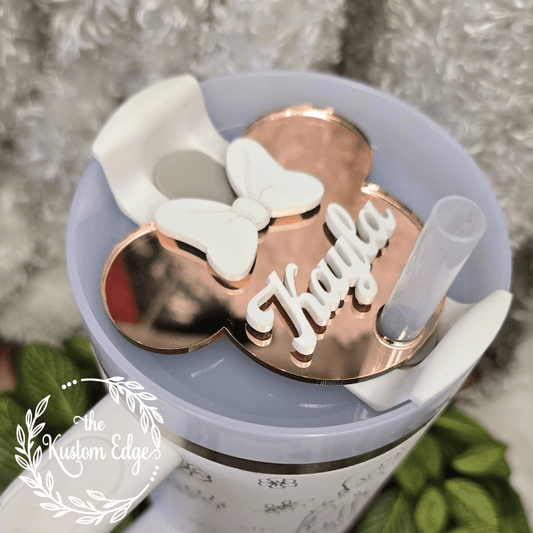 Mirror Rose Gold Mouse Ears Tumbler Topper image 0