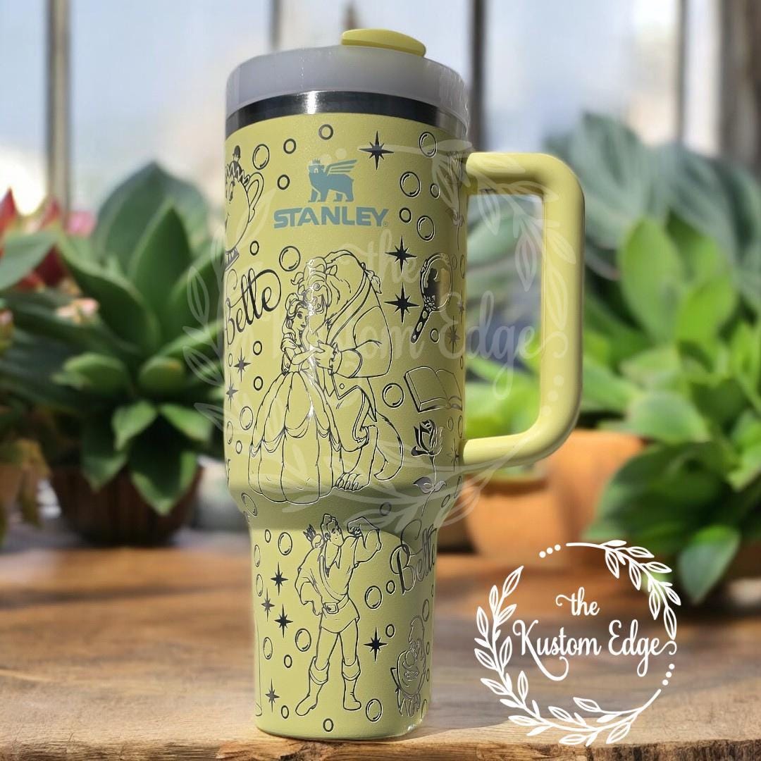 Beauty & The Beast Theme Laser Engraved Tumbler 40oz/30oz Personalized Custom Made Belle Cup