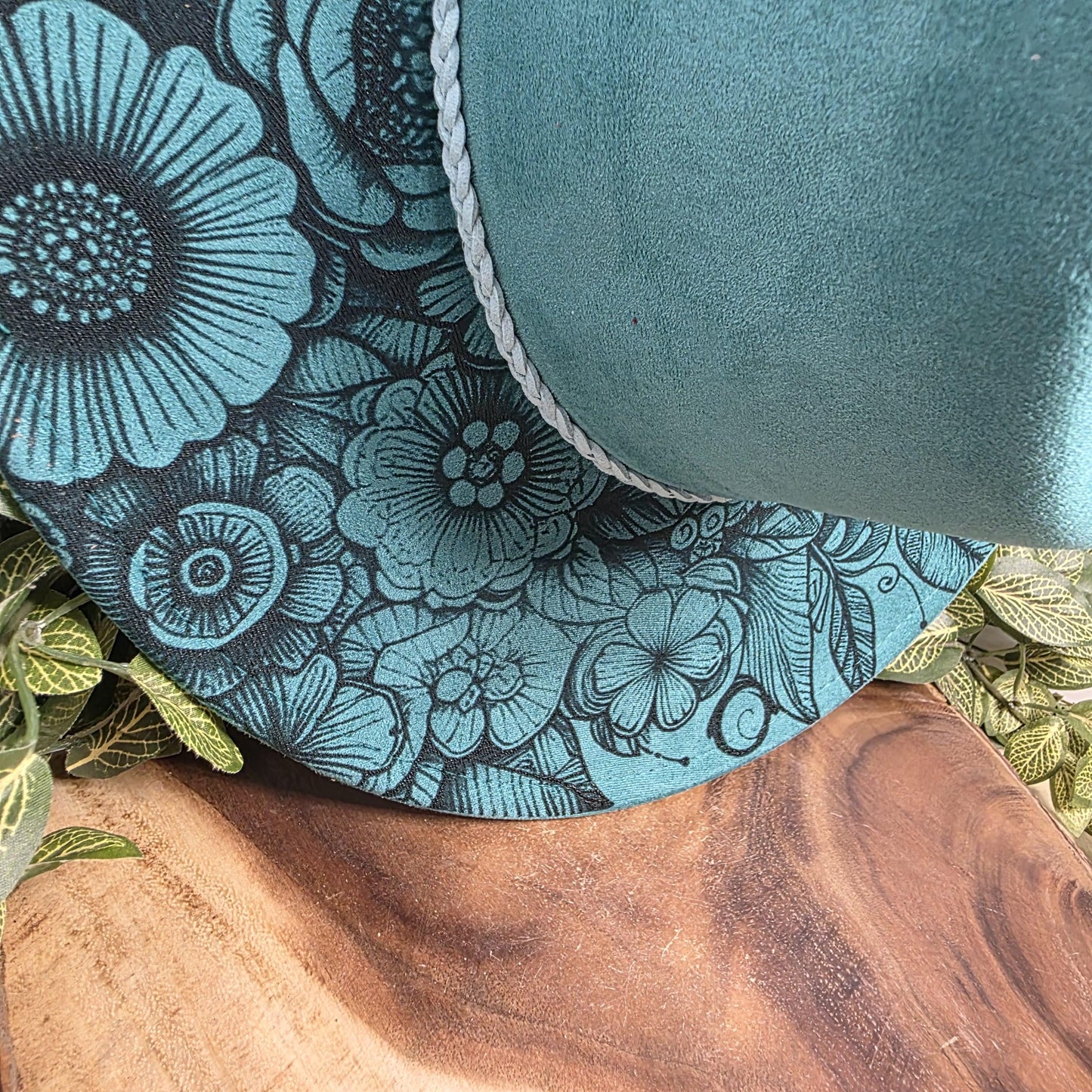 Botanical Floral Wide Brim Hat, Laser Engraved, Gift Women, Floral Mandala Cap