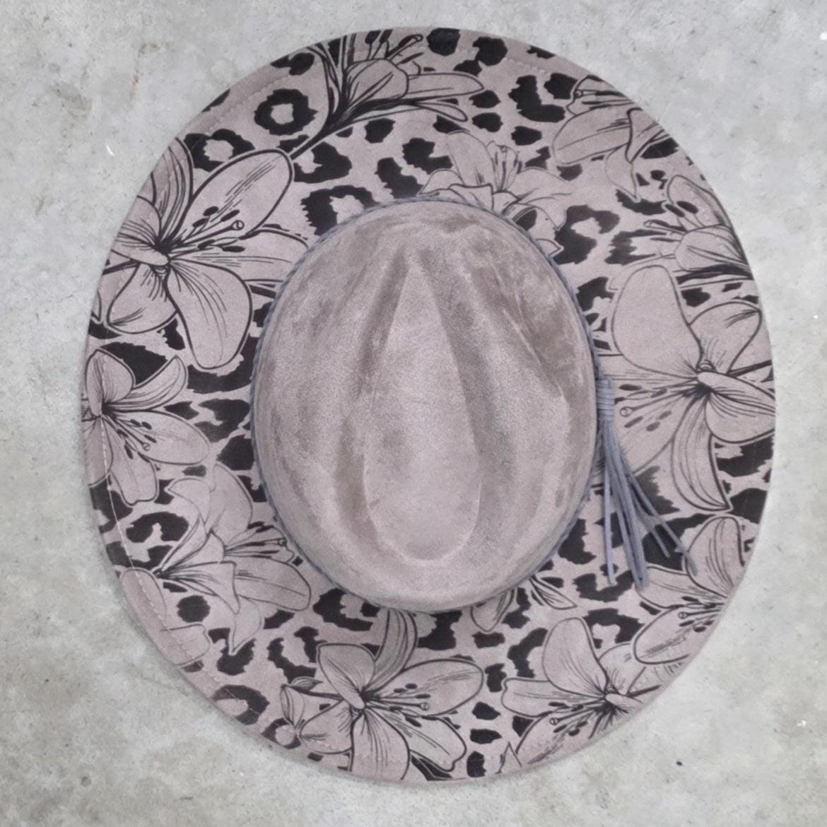 Custom engraved vegan suede ranch style hat for women