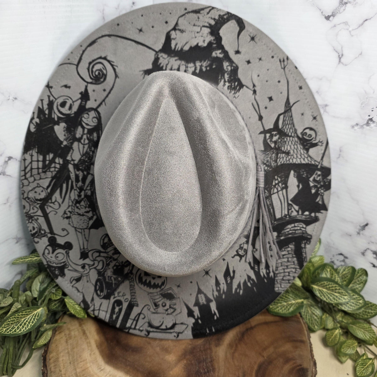 Nightmare Before Christmas Wide Brim Hat Jack Skellington Gift Halloween Boho Gothic Fedora