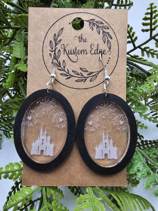 Disney Castle and Fireworks Earrings image 0