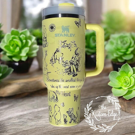 Vintage Pooh and Friends, Classic Bear, Laser Engraved Tumbler, Personalized Cup