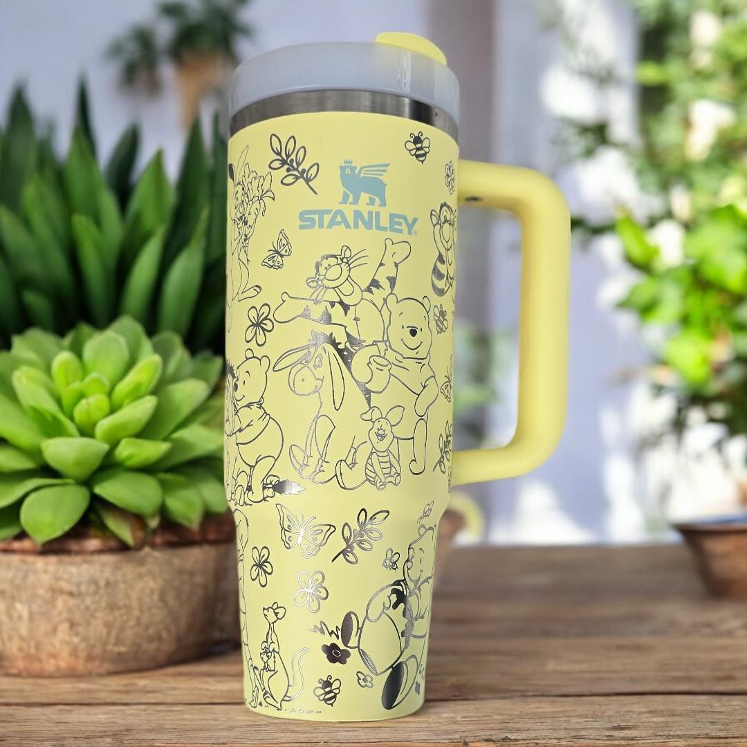 Pooh & Friends Laser Engraved Tumbler 40oz/30oz Stainless Steel Personalized Custom Bear Cup