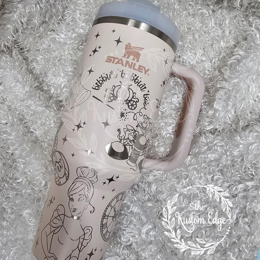 Cinderella Princess Laser Engraved Tumbler 40oz/30oz Stainless Steel Personalized Mug Custom Princess Cup