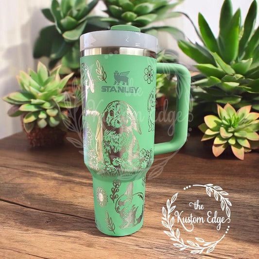 Bunny Tumbler: Personalized Stainless Steel Cup, 30oz/40oz Engraved Mug