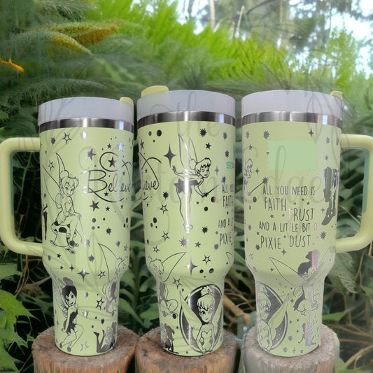 Pixie Dust Fairy Laser Engraved Tumbler 40oz/30oz Personalized Mug Custom Fairy Princess Cup