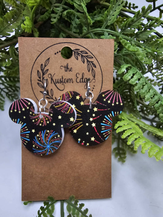 Fireworks Mouse Head Drop Earrings image 0