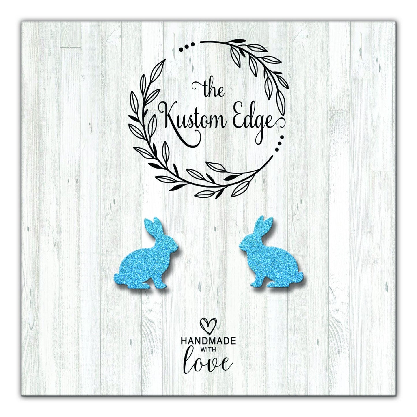 Glitter Bunny Stud Earrings, Rabbit Easter Basket Gift Accessories