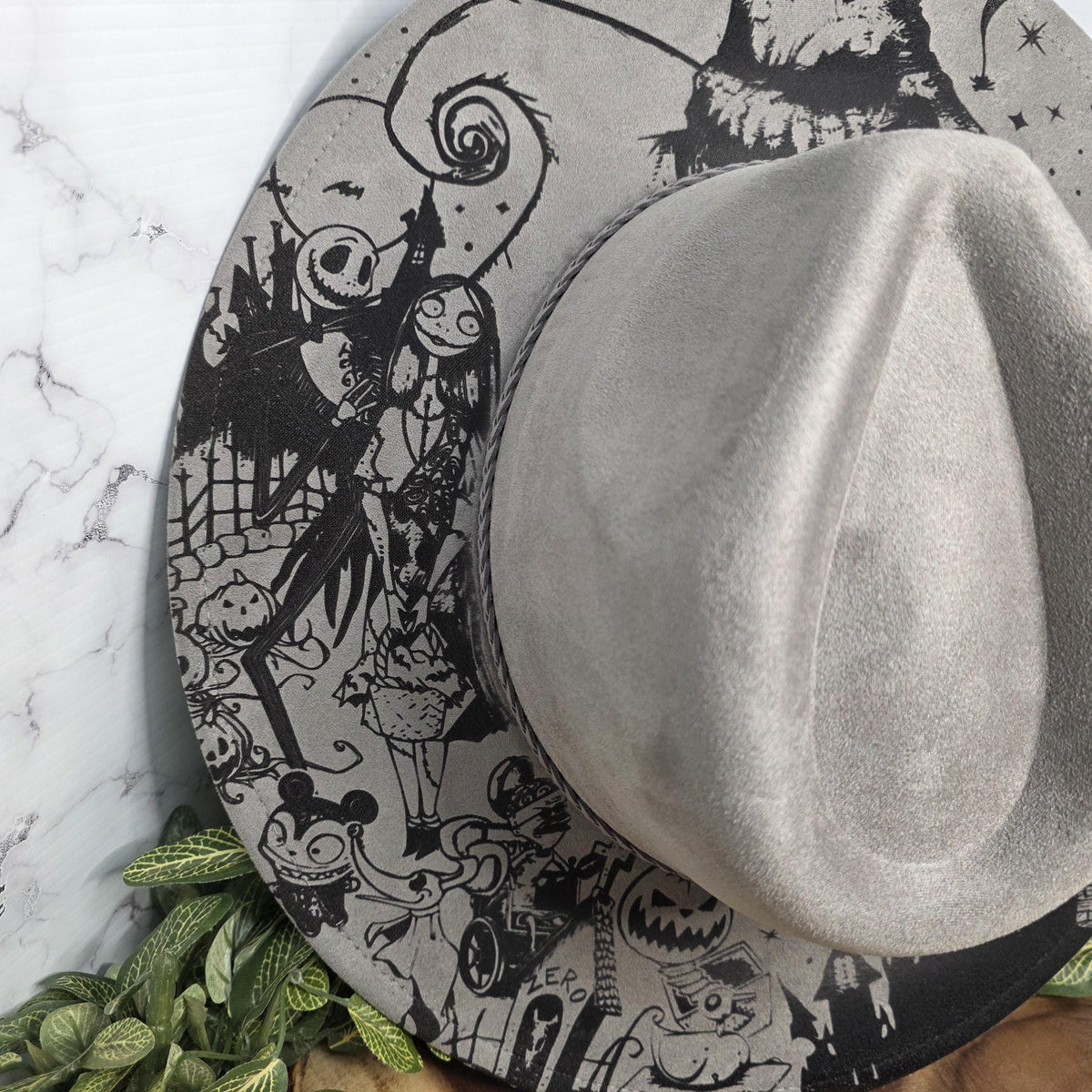 Nightmare Before Christmas Wide Brim Hat Jack Skellington Gift Halloween Boho Gothic Fedora