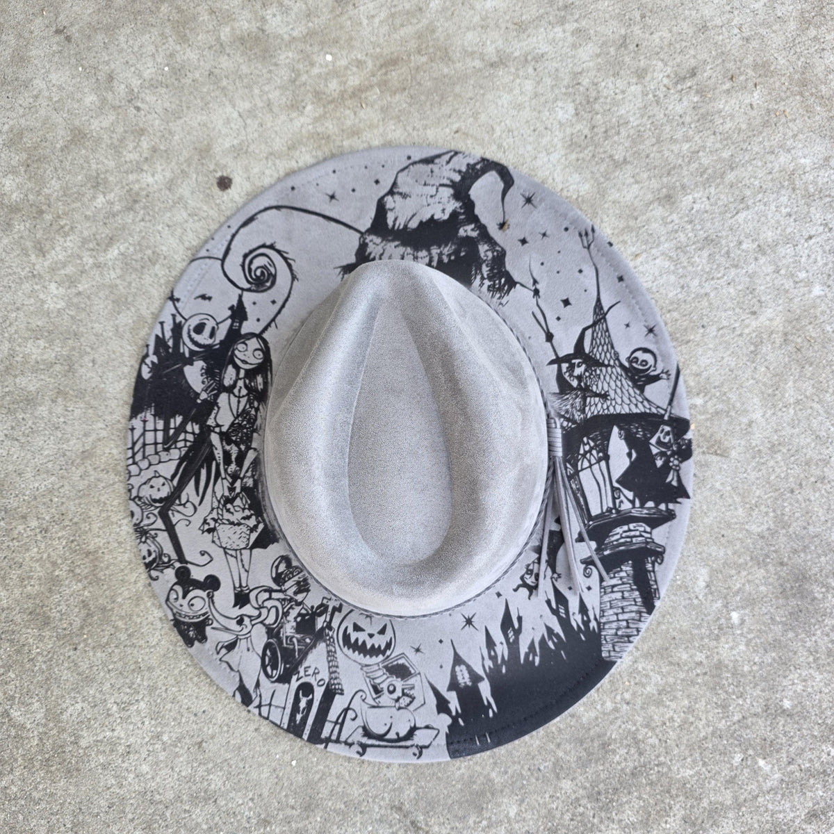 Nightmare Before Christmas Wide Brim Hat Jack Skellington Gift Halloween Boho Gothic Fedora