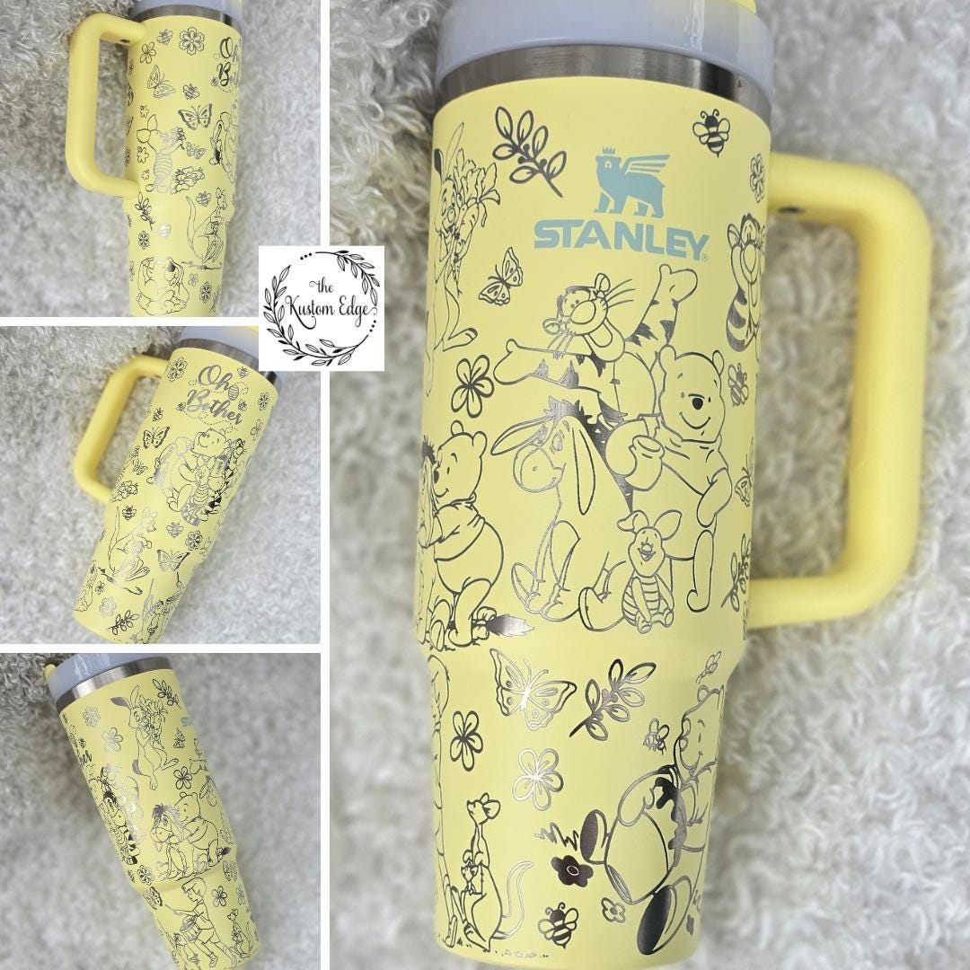 Pooh & Friends Laser Engraved Tumbler, Personalized Stainless Steel Cup, Custom Pooh Bear Gift