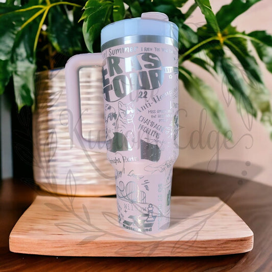 Taylor Swift Eras Tour Laser Engraved Stainless Steel Tumbler image 0