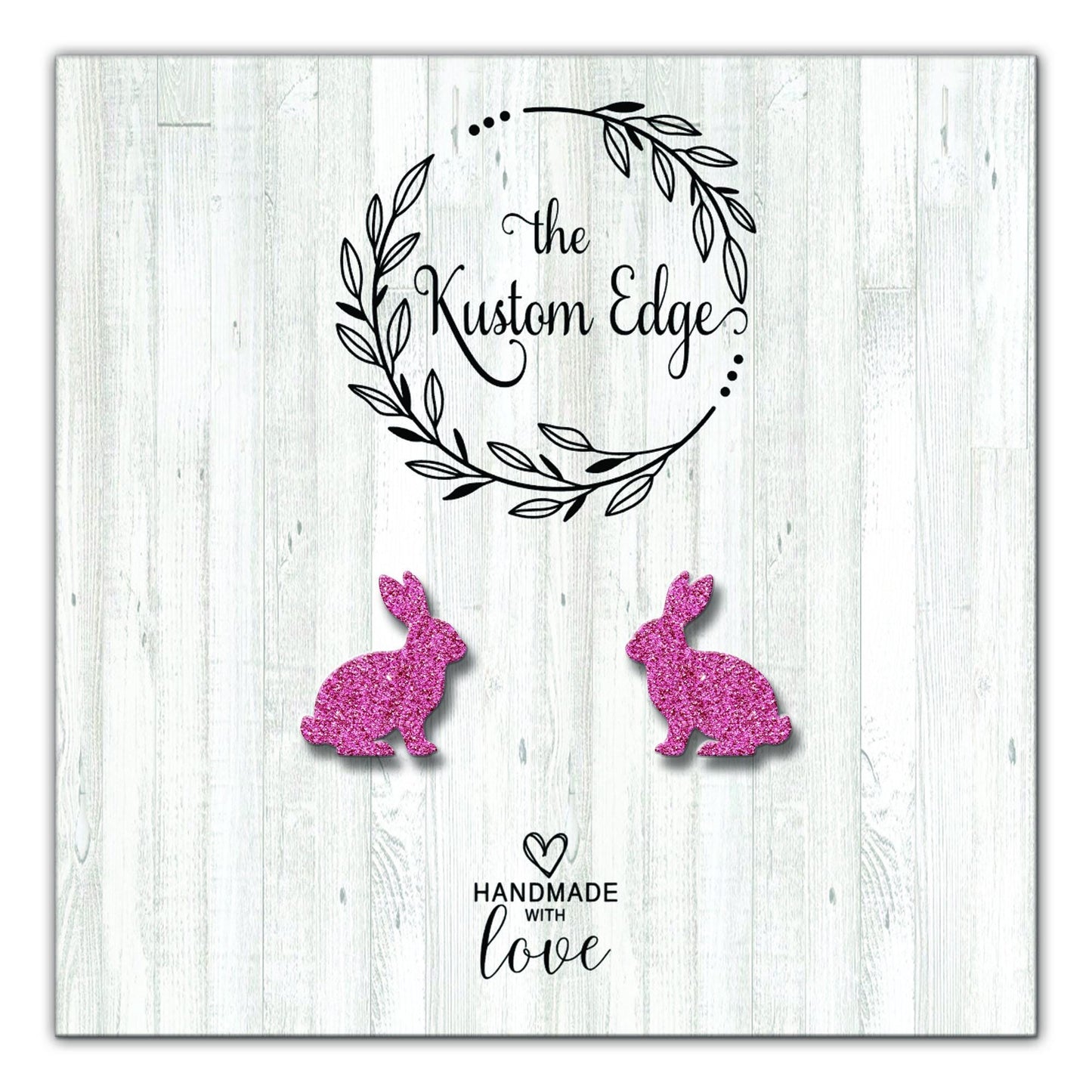 Glitter Bunny Stud Earrings, Rabbit Easter Basket Gift Accessories