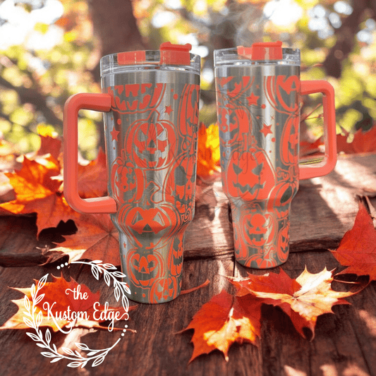 Halloween Jack-O-Lantern Laser Engraved Tumbler image 0