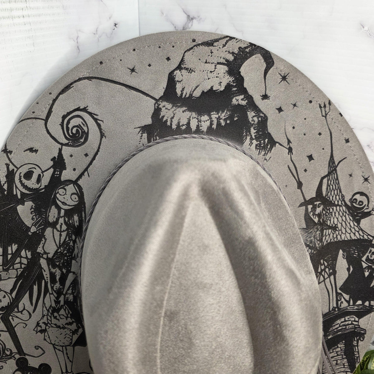 Nightmare Before Christmas Wide Brim Hat Jack Skellington Gift Halloween Boho Gothic Fedora