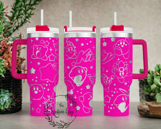 Kirby Engraved Custom Tumbler image 0