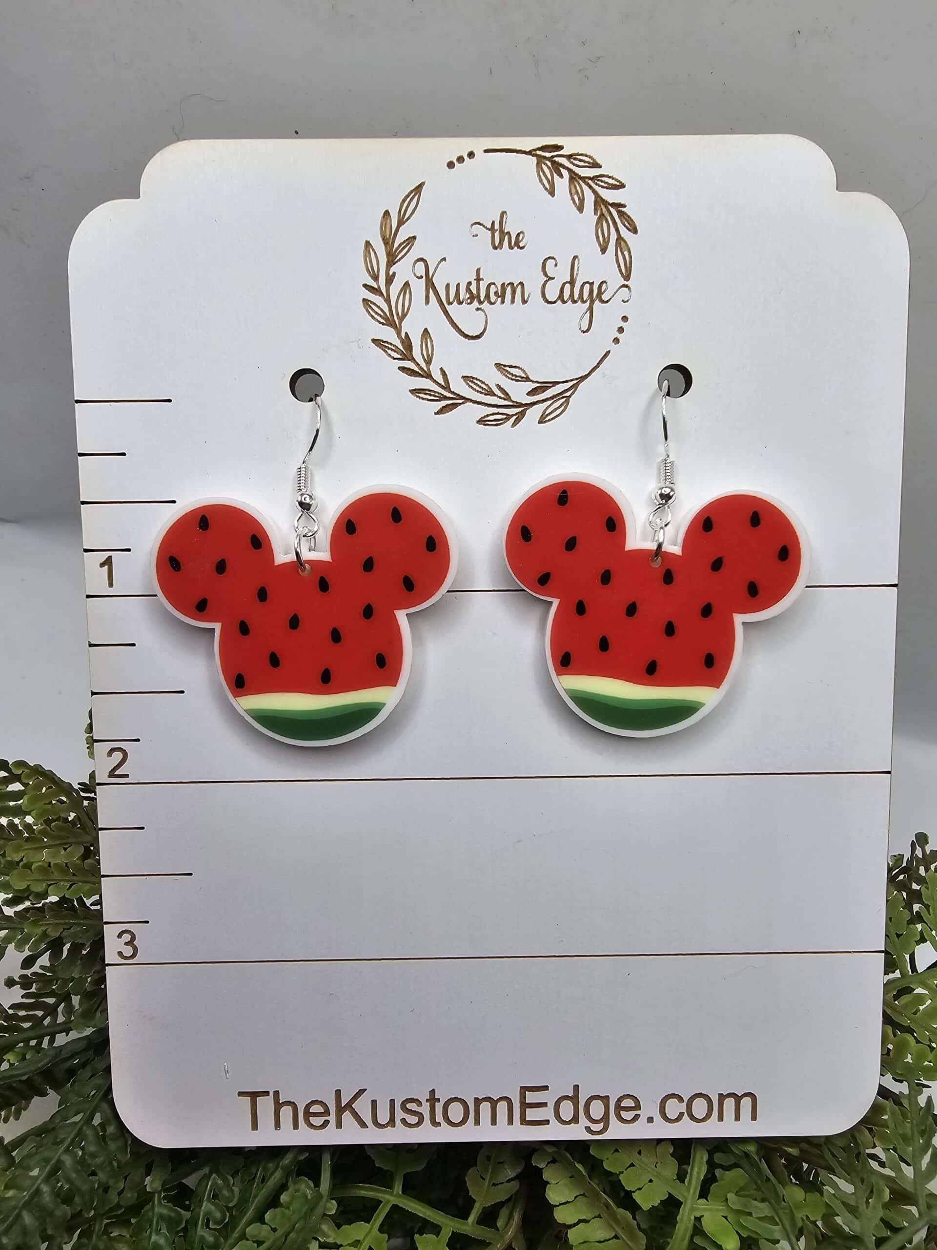 Mickey or Minnie Watermelon Dangle Earrings image 2