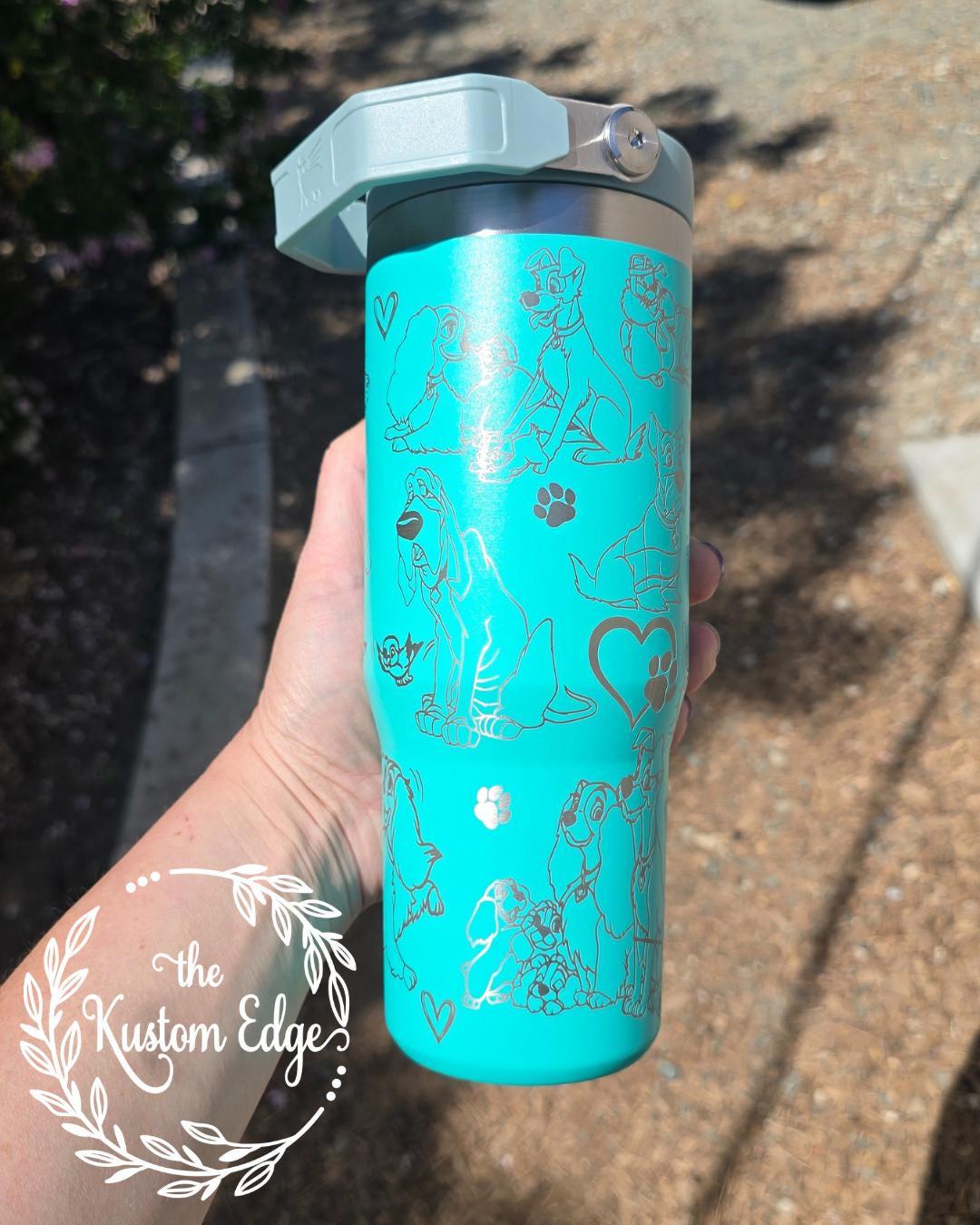 Lady and the Tramp Laser Engraved Tumbler, Personalized Cup Custom Dog Lover Tumbler Gift
